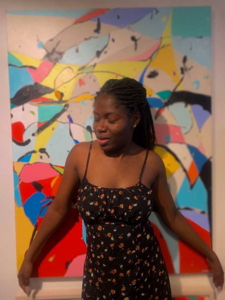 Carmelle at an art event